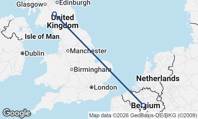 Belgium to United Kingdom
