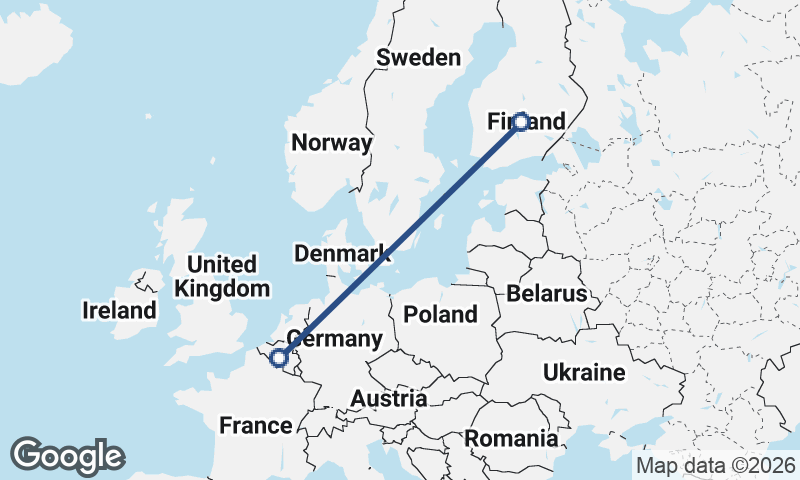 Belgium to Finland
