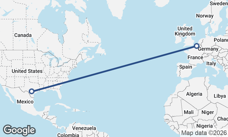 Lille to San Antonio