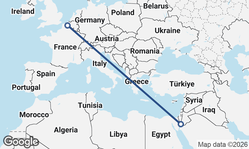 Lille to Al ‘Aqabah