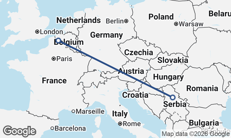 Lille to Belgrade