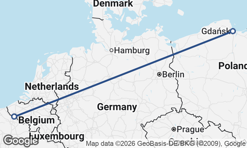 Lille to Gdańsk
