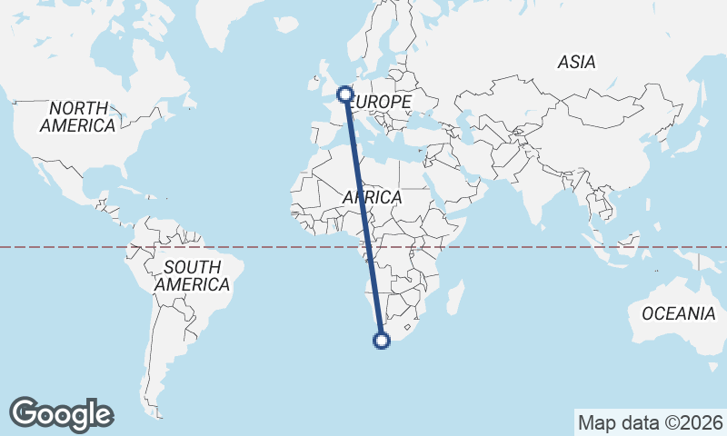 Brussels to Cape Town