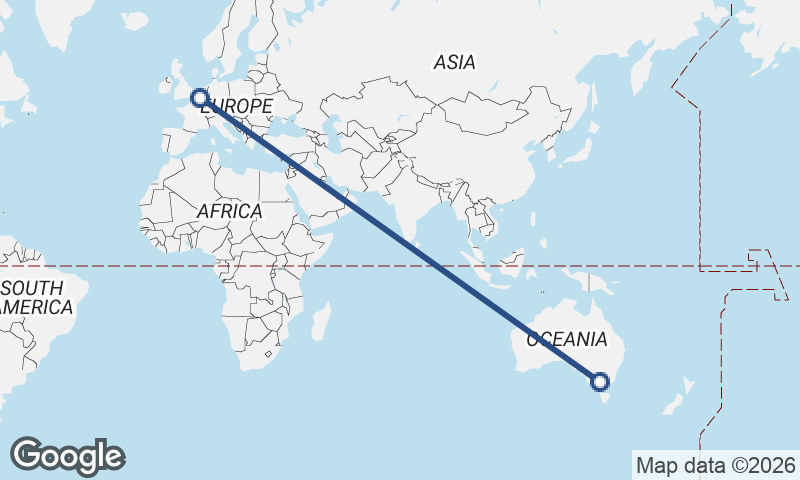 Brussels to Melbourne