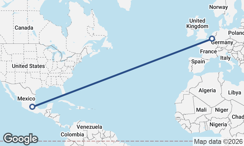 Brussels to Mexico City