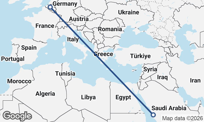 Brussels to Mecca