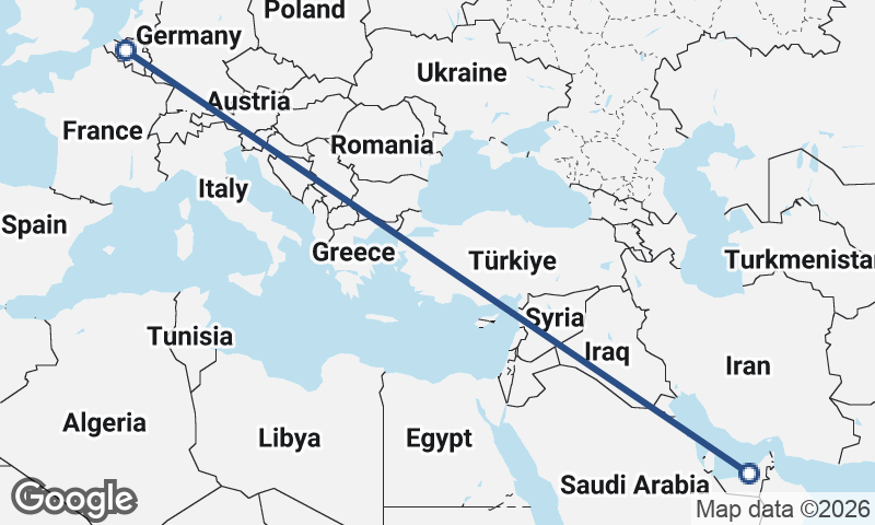 Brussels to Abu Dhabi