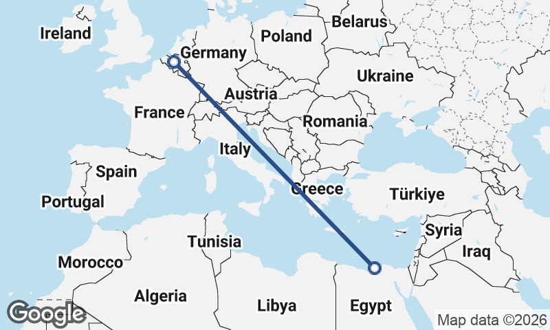Brussels to Alexandria