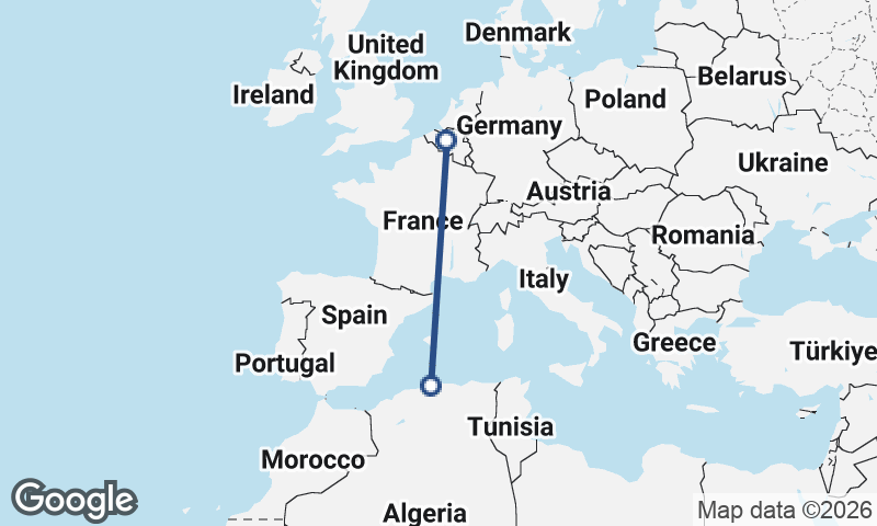 Brussels to Algiers