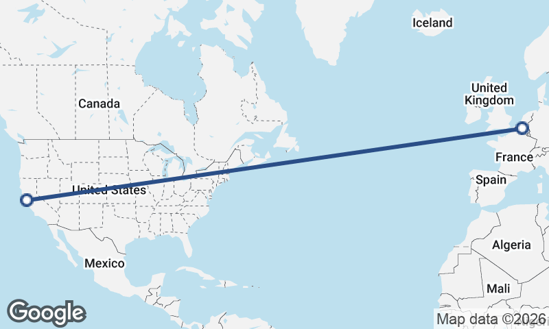 Brussels to San Francisco