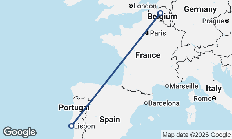 Brussels to Lisbon