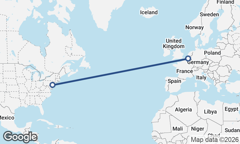 Brussels to Philadelphia