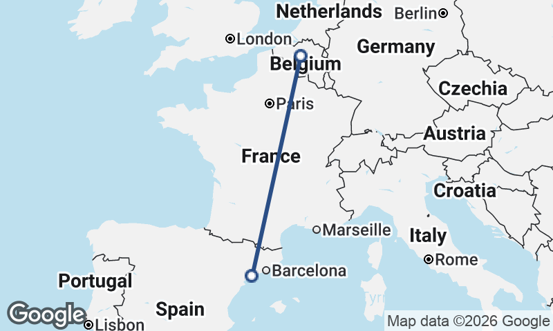 Brussels to Tarragona