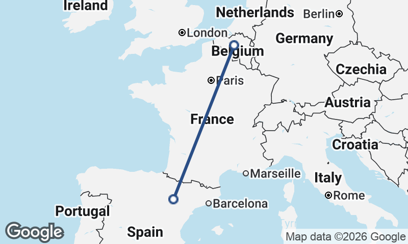 Brussels to Zaragoza