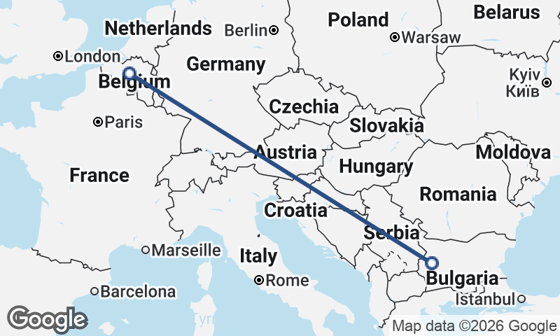 Brussels to Sofia