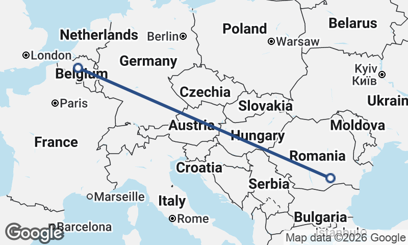 Brussels to Bucharest