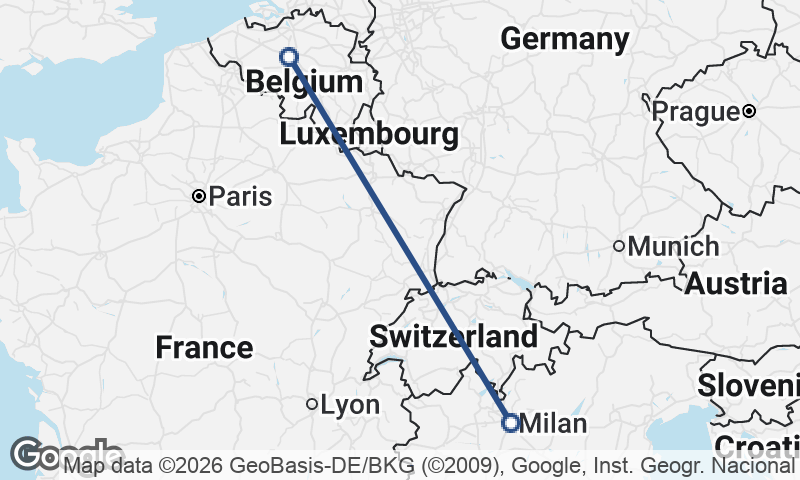 Brussels to Milan