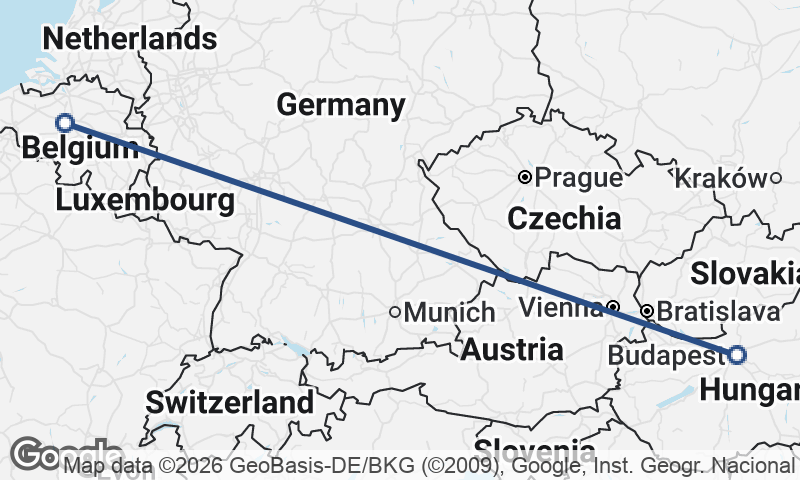 Brussels to Budapest