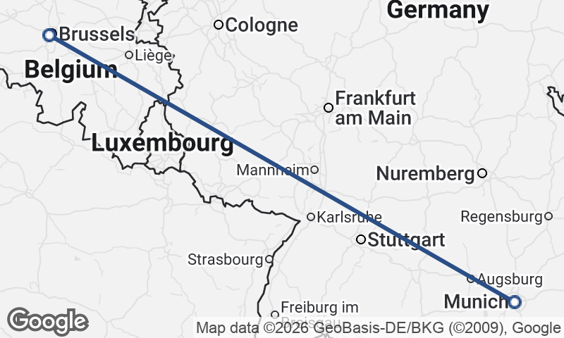 Brussels to Munich