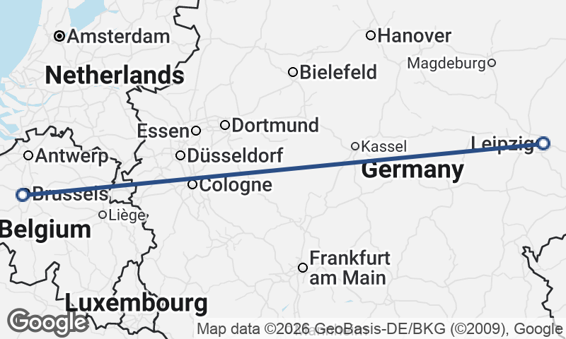 Brussels to Leipzig
