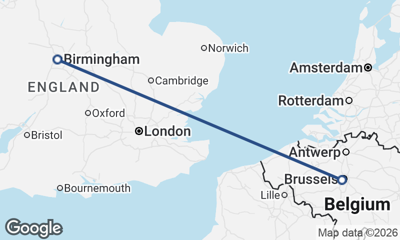 Brussels to Birmingham