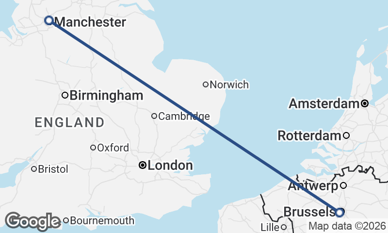 Brussels to Manchester
