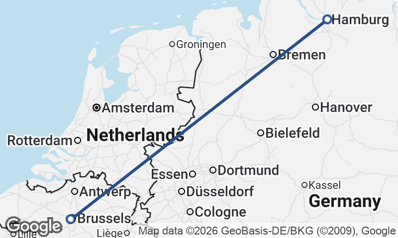 Brussels to Hamburg
