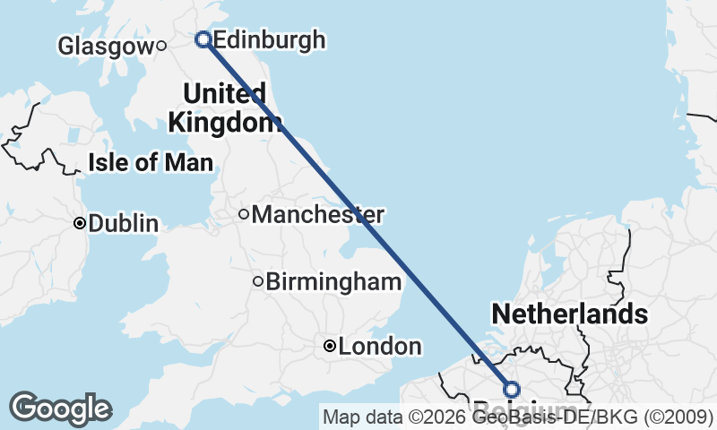 Brussels to Edinburgh