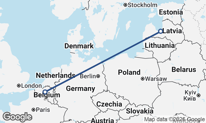 Brussels to Riga