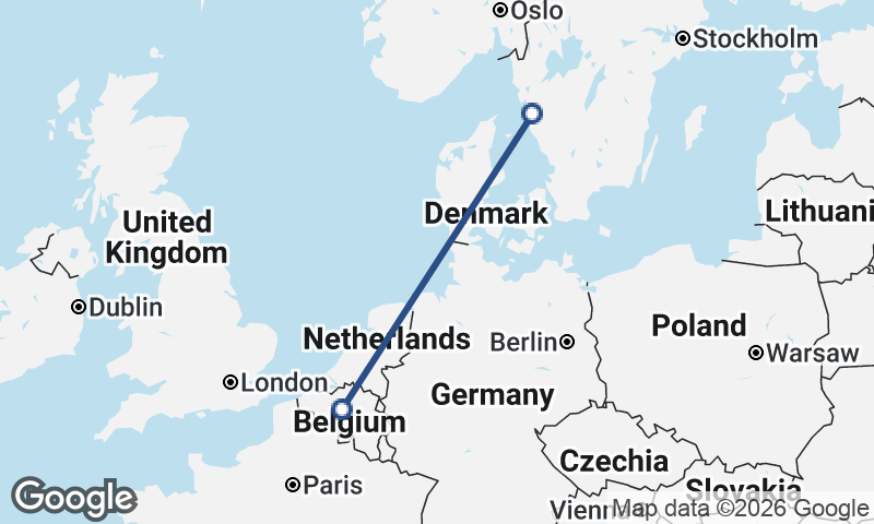 Brussels to Göteborg
