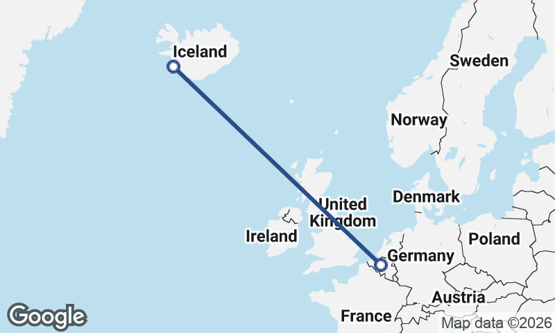 Brussels to Reykjavík