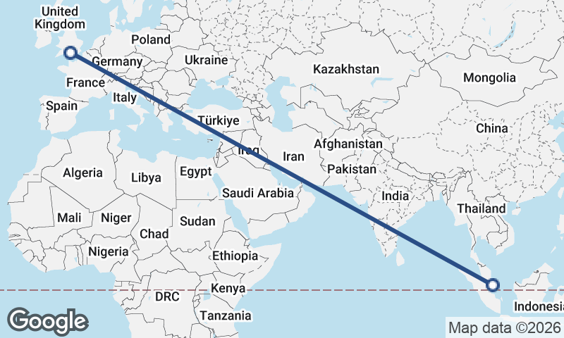 Southampton to Singapore
