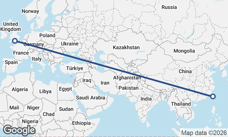 Southampton to Taichung