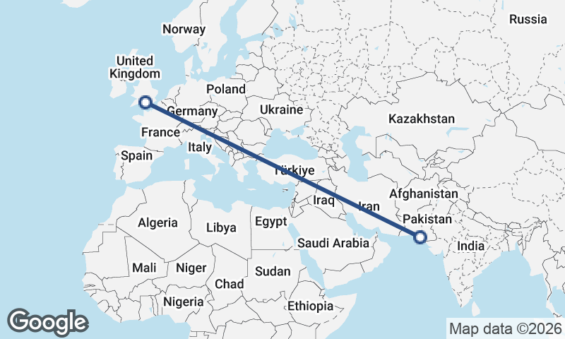 Southampton to Karachi