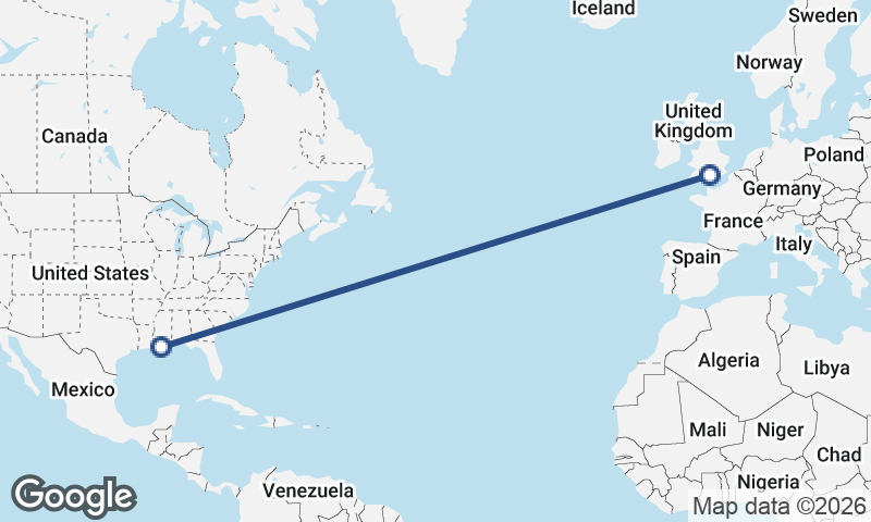 Southampton to New Orleans