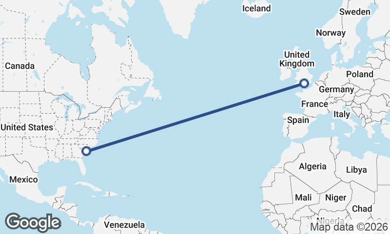 Southampton to Charleston