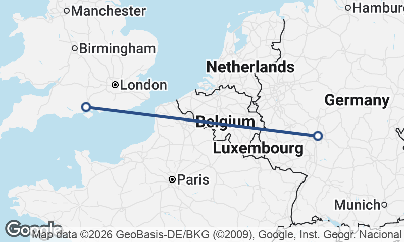 Southampton to Frankfurt