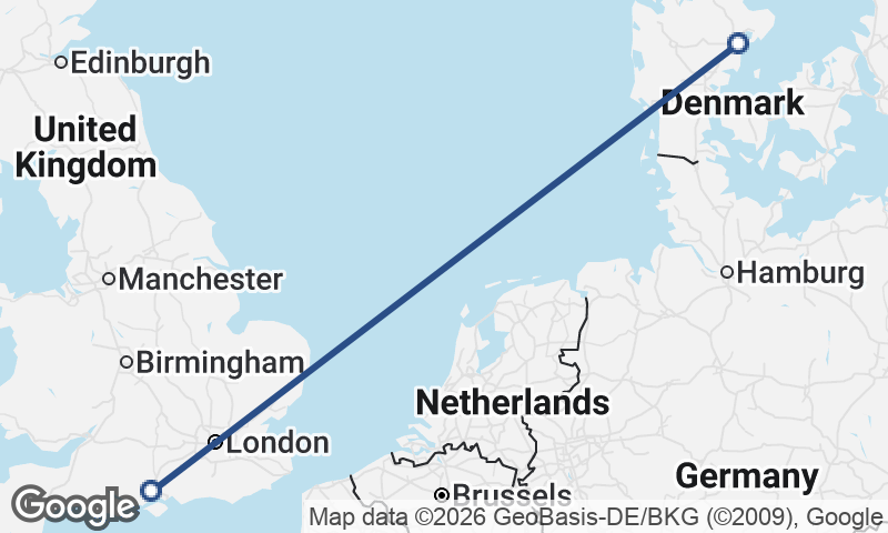 Southampton to Aarhus