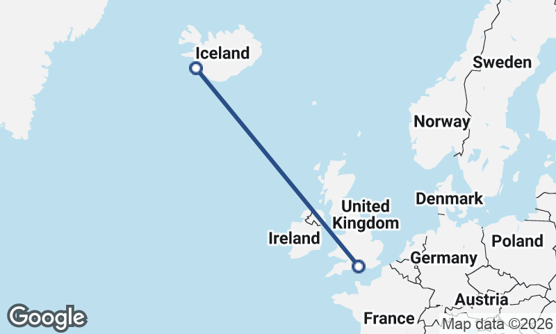 Southampton to Reykjavík