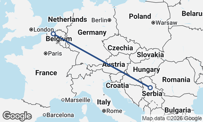 Ghent to Belgrade