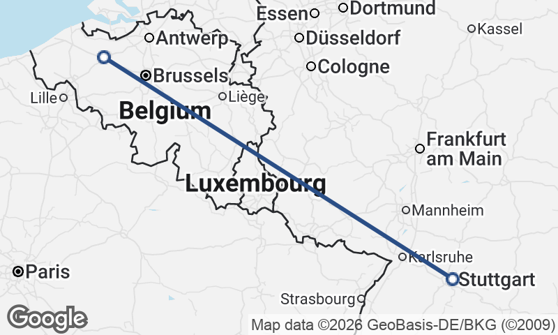 Ghent to Stuttgart