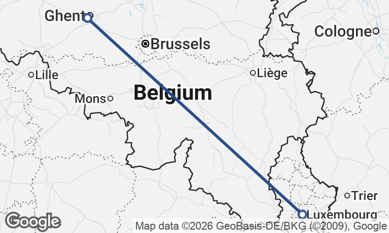 Ghent to Luxembourg City