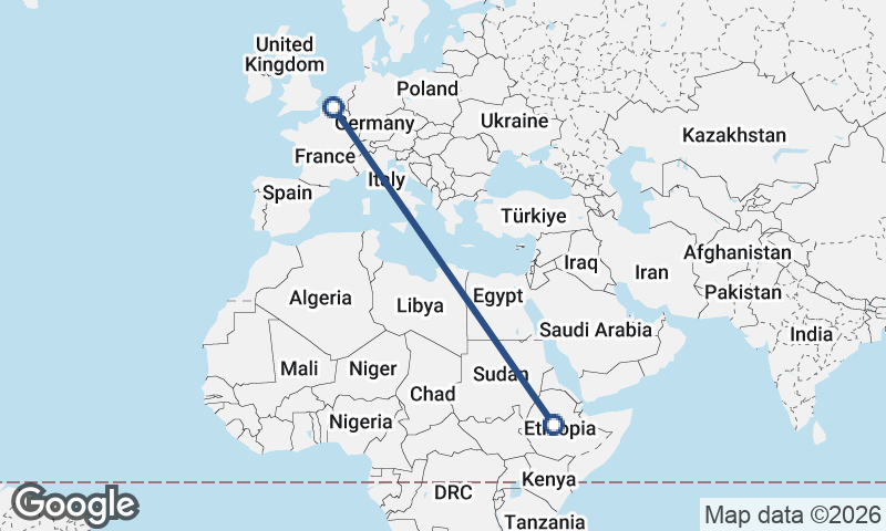 Ghent to Addis Ababa
