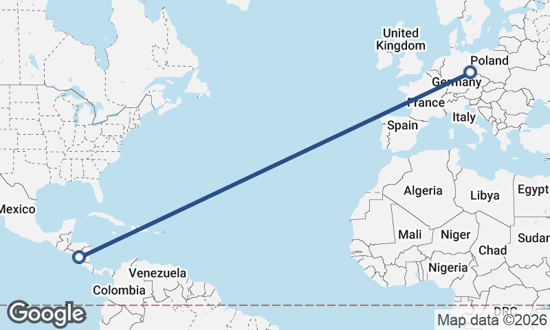 Dresden to Managua