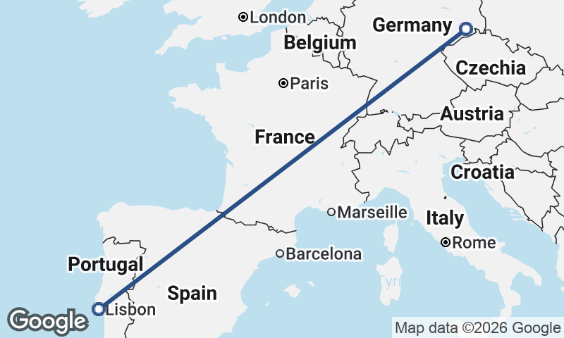 Dresden to Lisbon