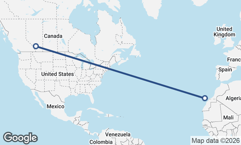 Calgary to Las Palmas de Gran Canaria