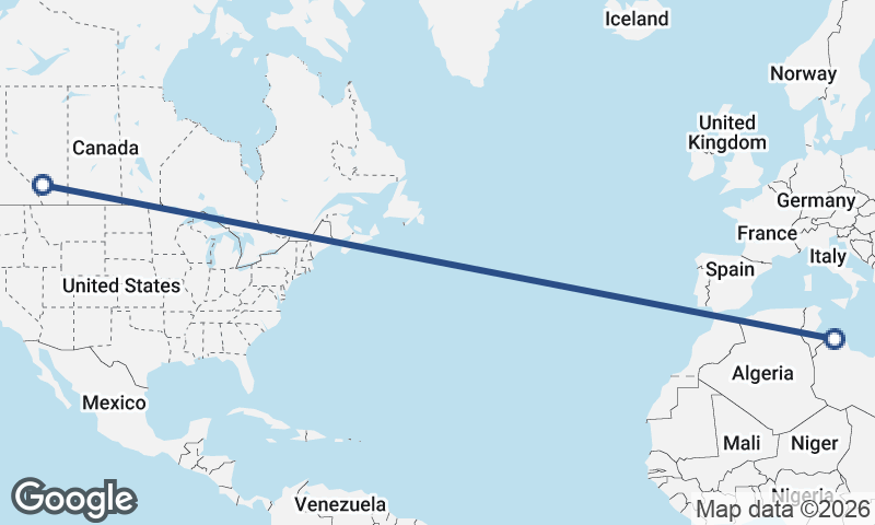 Calgary to Tripoli