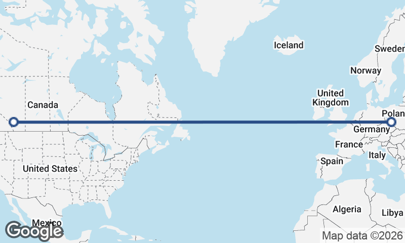 Calgary to Wrocław
