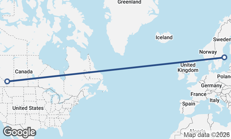 Calgary to Stockholm