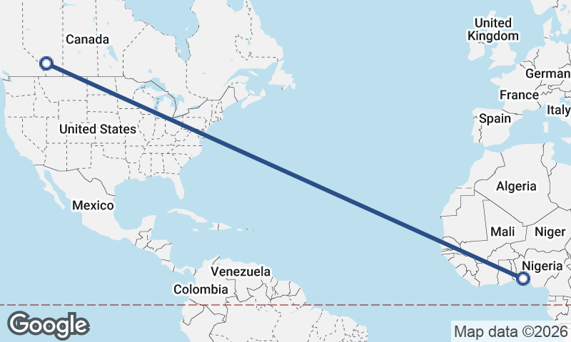 Calgary to Lagos